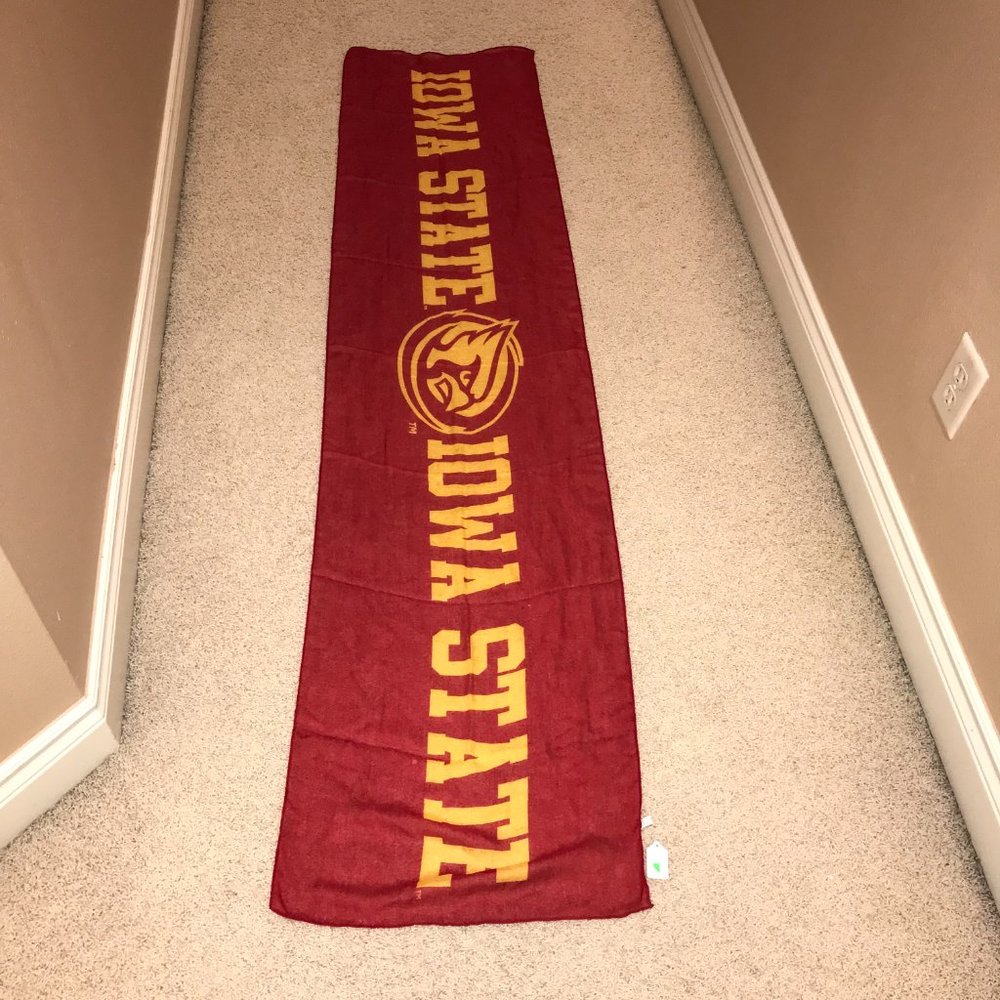 Iowa State Cyclones Women's XL Scarf Reversible Sheer L75"xW17" Logo RARE NEW